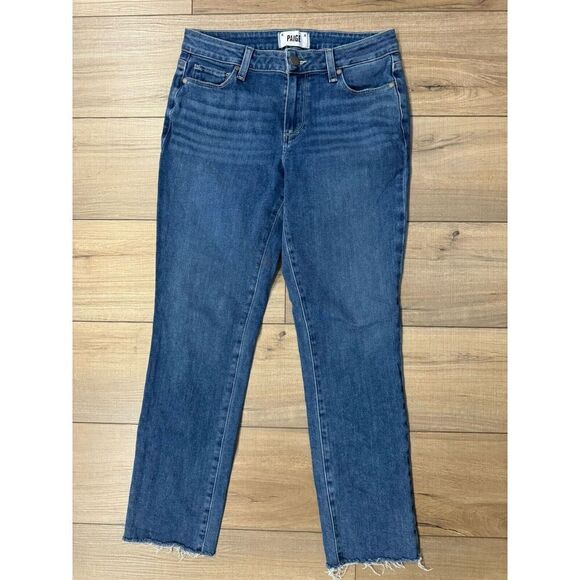 Paige Brigitte Jeans size 26 Ankle Raw Edge Stretch High Rise Women’s - Picture 2 of 7
